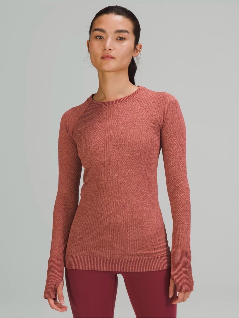 lululemon athletica textured long sleeve pullover